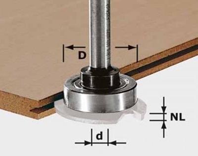 Festool S8 1,5-5 KL28 Spindel voor schijfgroeffrees + lager S 8mm - 499804