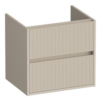 Brauer Adore Wavy - Onderkast - 60 cm - met 2 Softclose Lades Greeploos en 1 Sifon Uitsparing - Mat Beige