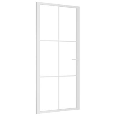 VidaXL Binnendeur 93x201,5 cm esg-glas en aluminium wit
