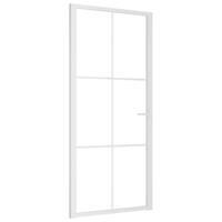 Binnendeur 93x201,5 cm ESG-glas en aluminium wit - thumbnail