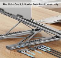 UNITEK VERSTELBARE LAPTOPSTANDER + HUB - thumbnail