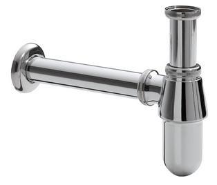 Wiesbaden standaard bekersifon rond incl muurbuis en rozet. chroom