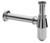 Wiesbaden standaard bekersifon rond incl muurbuis en rozet. chroom - thumbnail