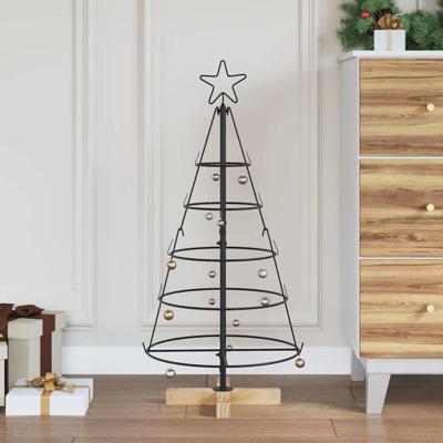 Kerst Cone Boom met standaard Zwart 90 cm Staal Kerst Cone Boom met standaard Zwart 90 cm Staal