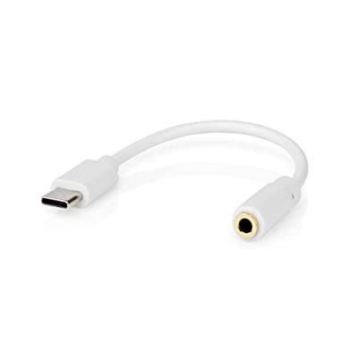 Nedis CCGB65950WT01 Usb-adapter Usb 2.0 Usb-c™ Male 3,5 Mm Female 0.10 M Rond Vernikkeld Pvc Wit Doos