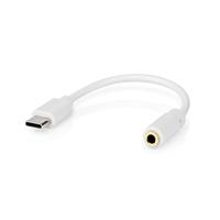Nedis CCGB65950WT01 Usb-adapter Usb 2.0 Usb-c™ Male 3,5 Mm Female 0.10 M Rond Vernikkeld Pvc Wit Doos - thumbnail