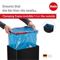 Hailo Big-Box Swing L 8401410 Afvalbak 35 l Plaatstaal (b x h x d) 339 x 545 x 260 mm Zwart Met zelfsluitende zwenkdeksel 1 stuk(s) - thumbnail