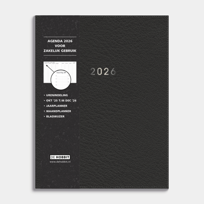 Medium Zakenagenda 2026 Zwart