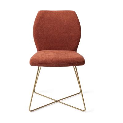 Jesper Home Eetkamerstoel 'Ikata' Cross Gold, kleur Cosy Copper