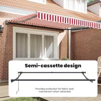 VidaXL Inklapbaar zonnescherm rood en wit 300 x 250 cm - thumbnail