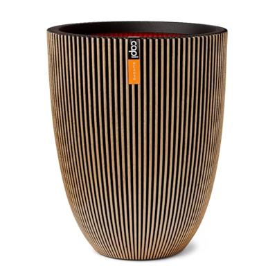 Capi vaas elegant laag groove 34x46cm - zwart/goud - thumbnail