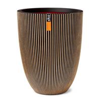 Capi nature groove nl elegant laag bloempot 34x46 cm zwart, goud - thumbnail