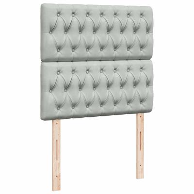 Boxspring met matras fluweel lichtgrijs 120x190 cm