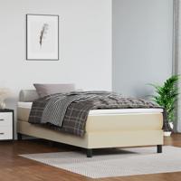Boxspring met matras kunstleer crèmekleurig 100x200 cm - thumbnail