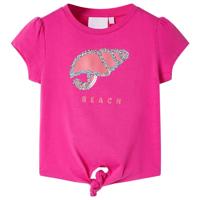 VidaXL Kindershirt 116 donkerroze - thumbnail