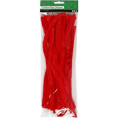 Creativ Company Chenille, l: 30 cm, dikte 15 mm, rood, 15 stuk/ 1 doos Creativ Company Chenille, l: 30 cm, dikte 15 mm, rood, 15 stuk/ 1 doos
