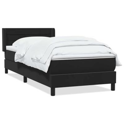 Boxspring met matras fluweel zwart 80x220 cm