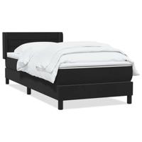 Boxspring met matras fluweel zwart 80x220 cm - thumbnail