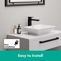 Hansgrohe Wastafelmengkraan Vernis Shape Eengreeps 230 Zinc Met Trekwaste Mat Zwart - thumbnail