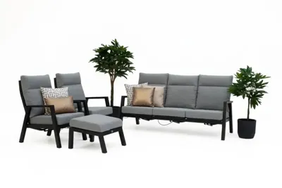 Trestino stoel-bank loungeset lectoure 3-zits zwart Trestino stoel-bank loungeset lectoure 3-zits zwart