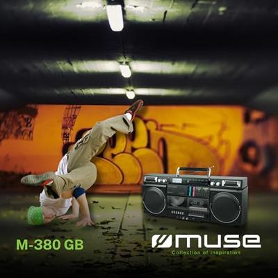 Muse M-380GB - Ghettoblaster met, FM, CD, cassette, USB, SD, 80 Watt Muse M-380GB - Ghettoblaster met, FM, CD, cassette, USB, SD, 80 Watt
