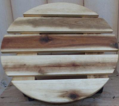 Houten trolly rond plastic wieltjes - Warentuin mix