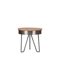 LABEL51 Bijzettafel Saran - Grijs - Mangohout - 44 cm - Rond - thumbnail