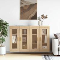 Hangkasten 2 st bewerkt hout sonoma eikenkleurig - thumbnail