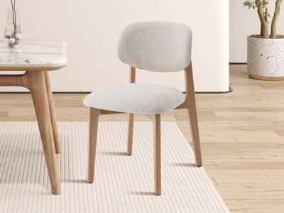 Stoel CARMENNA massieve eik/beige stof Stoel CARMENNA massieve eik/beige stof