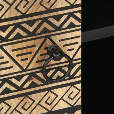 Tv-meubel 105x33,5x46 cm massief ruw mangohout zwart