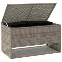 Opbergbox voor buiten 100x55x55,5 cm poly rattan grijs - thumbnail