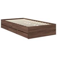 Bedframe met lade Bruine eik 90 x 200 cm Geconstrueerd hout - thumbnail