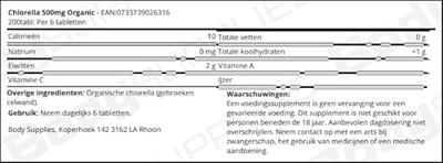 Chlorella 500mg Organic 200tabl