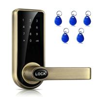 OS8818-QGT wachtwoord + sleutel + Sensor kaart zink legering rode bronzen elektronische deur vergrendeling Touch scherm elektronische Code Lock(Bronze - thumbnail