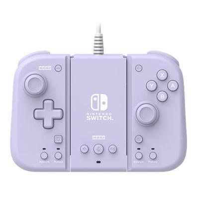 Hori Split Pad Compact Attachment Set (Violetto Lavanda) Ergonomische controller voor de draagbare modus met bekabelde adapter voor Nintendo Switch/OLED - Officieel gelicentieerd product van Nintendo