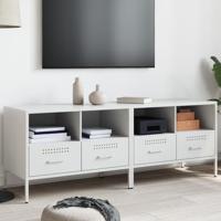 Tv-meubelen 2 st 68x39x50,5 cm staal wit - thumbnail