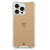 iPhone 15 Pro Max shockproof hoesje - Hart bruin - thumbnail
