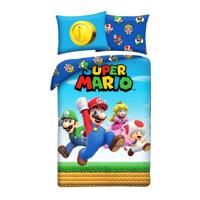 Super Mario Dekbedovertrek blauw - Polyester - 140 x 200 cm 70 x 90 cm - thumbnail