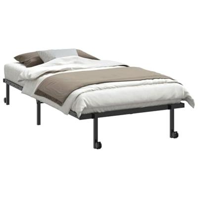 Bedframe zonder matras opvouwbaar 107x203 cm staal zwart Bedframe zonder matras opvouwbaar 107x203 cm staal zwart