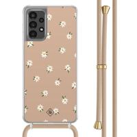 Samsung Galaxy A13 4G hoesje met beige koord - Sweet daisies - thumbnail