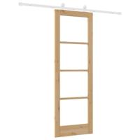 Glijdende Deur met Hardwarenset 'ORKDAL'Massief Hout & Glas - thumbnail