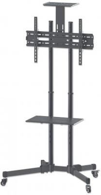 Manhattan Trolley voor TV's en monitoren, voor schermen 37"-65", VESA-compatibiliteit: van 200x200 tot 600x400 mm (controleer de afmetingen van de vier montagegaten aan de achterzijde), max. 40 kg, zwart Manhattan Trolley voor TV's en monitoren, voor schermen 37"-65", VESA-compatibiliteit: van 200x200 tot 600x400 mm (controleer de afmetingen van de vier montagegaten aan de achterzijde), max. 40 kg, zwart