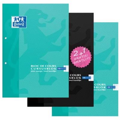Oxford cursusblok voordeelpak van 3 stuks, geassorteerde kleuren, ft A4, 100 vel, geruit 5 mm Oxford cursusblok voordeelpak van 3 stuks, geassorteerde kleuren, ft A4, 100 vel, geruit 5 mm