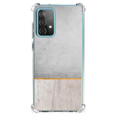 Samsung Galaxy A52 4G/5G Stevig Telefoonhoesje Wood Concrete Samsung Galaxy A52 4G/5G Stevig Telefoonhoesje Wood Concrete