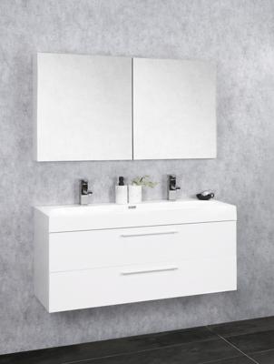 Differnz Somero badmeubel set met spiegelkast FSC 100 cm hoogglans wit