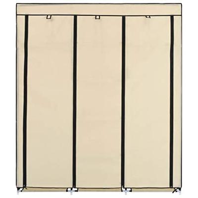 VidaXL Kledingkast met vakken en stangen 150x45x175 cm stof crème