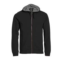 Clique 021044 Classic Hoody Full Zip - Zwart - M - thumbnail