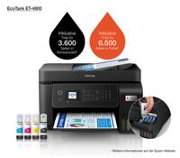 Epson EcoTank ET-4800 Multifunctionele printer Inkjet Kleur A4 Printen, scannen, kopiëren, faxen ADF, Duplex, LAN, USB, WiFi, Inktbijvulsysteem - thumbnail