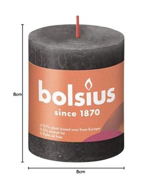 Bolsius kaars rustiek 8x7 cm stormy grey