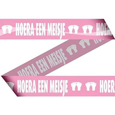 Decoratielint Hoera een meisje Decoratielint Hoera een meisje